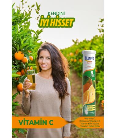 LUNAVIT 20 Effervescent Tablets Containing Vitamin C Zinc and Vitamin D. - Buy Online on GoSupps.com