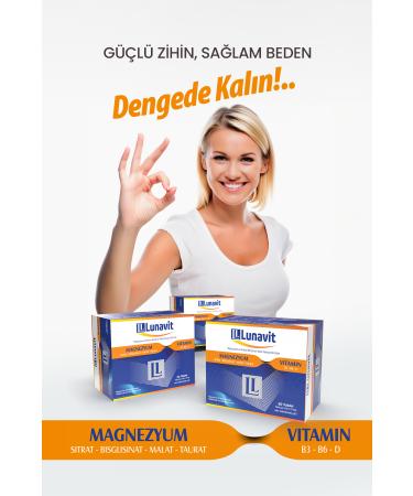 LUNAVIT 60 Tablets Containing Magnesium and Vitamin B3 B6 D - Buy Online on GoSupps.com