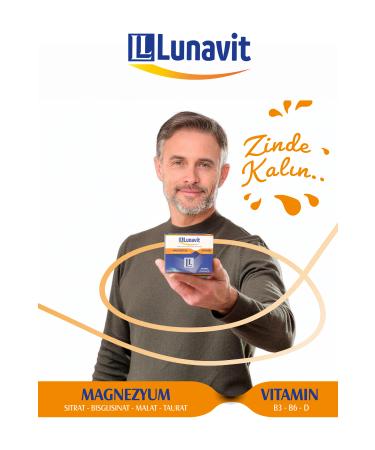 LUNAVIT 60 Tablets Containing Magnesium and Vitamin B3 B6 D - Buy Online on GoSupps.com