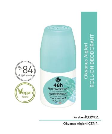 Yves Rocher Antiperspirant 48-hour Effective Women-Men Antiperspirant Roll-On - Ocean Algae-58616