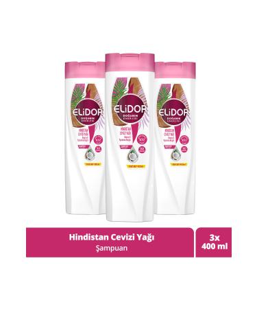 Elidor Nature's Energy Shampoo Coconut Oil 400 ml X3