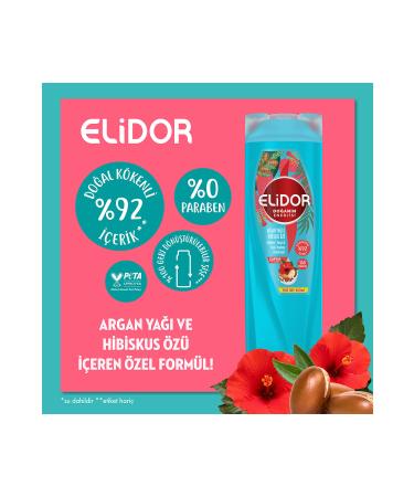 Elidor Nature's Energy Shampoo Argan Oil & Hibiscus Extract 400 ml X3 - Buy Online on GoSupps.com