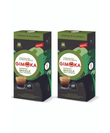Gimoka Nespresso Compatible Aluminum Capsule Coffee Brasile 10 Pieces * 2 Pieces - Density 8