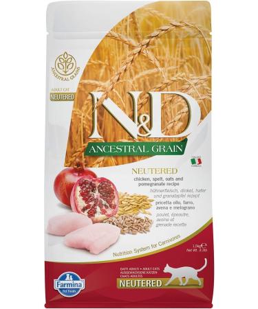 N & D ND Chicken and Pomegranate Low Grain Sterilized Cat Food 1.5kg - Buy Online on GoSupps.com