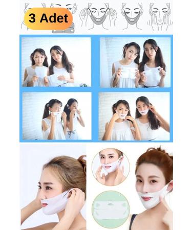 Utelips 3 Pieces Anti Wrinkle V Face Shaping Mask Belt Chin Cheek Lift Bandage Pro - Buy Online on GoSupps.com