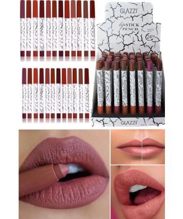 Utelips Matte Effect Super Permanent Pencil Lipstick Quality Set Professional Matte 12-Piece Intense Matte Thick Lip Pencil - Buy Online on GoSupps.com