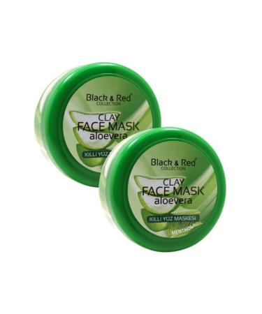 Black Red Aloe Vera Extract Clay Face Mask 2x400ml