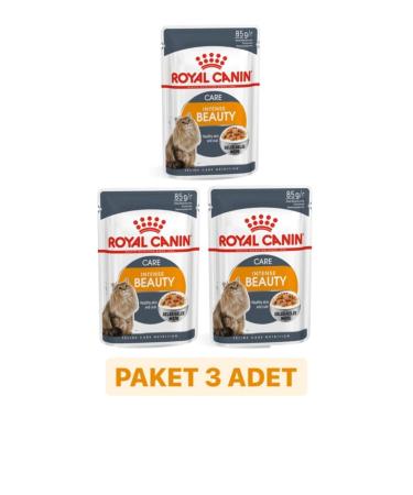 Royal Canin Intense Beauty Jelly Wet Cat Food 85 Gr X 3 Pieces