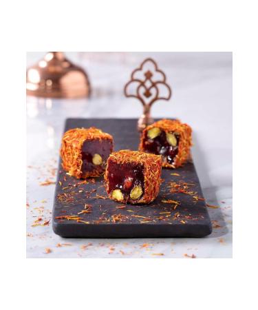 ekerci Cafer Erol Saffron Coated Pomegranate Flavored Pistachio Wick Turkish Delight 500 gr