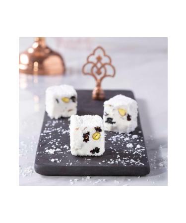 ekerci Cafer Erol Coconut Coated Raisin Pistachio Pasha Wick Turkish Delight 1 Kg