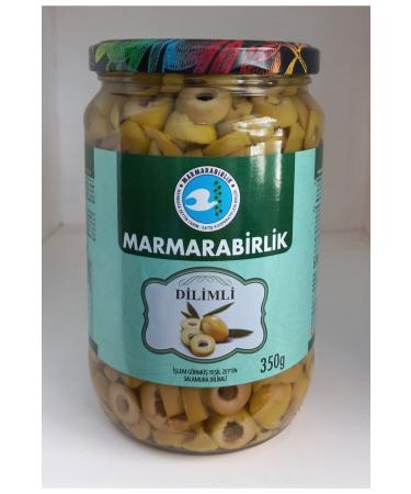 Marmarabirlik Sliced Green Olives 350 gr Glass