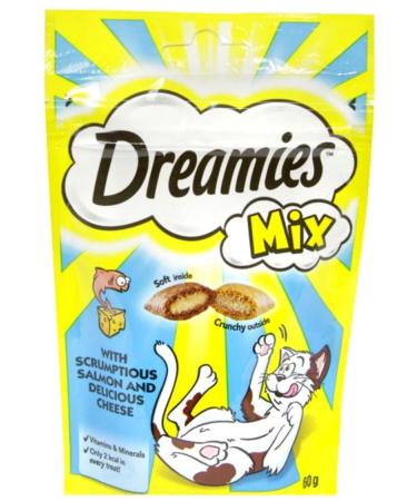 Dreamies Mix Cat Reward Food Cheese-Salmon 60 Gr X 24 Pieces - Buy Online on GoSupps.com