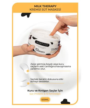 Morfose Milk Therapy Hair Mask 500 ml - Nourishing Protective Effect - Buy Online on GoSupps.com