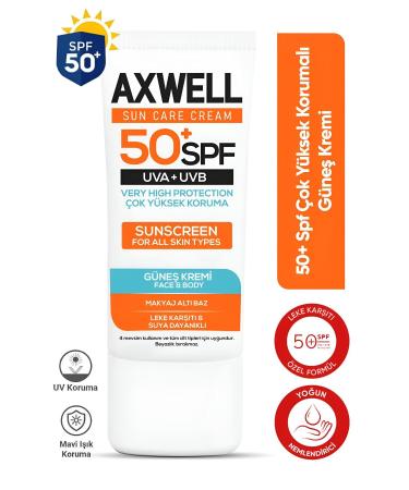 AXWELL Sun Care Cream Anti-Spot Sunscreen Very High Protection 50+ Spf 50ml