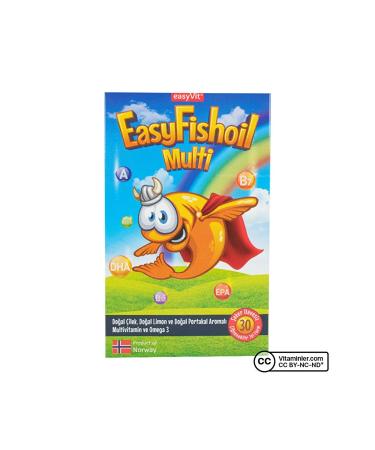 EASYVIT EasyVit EasyFishoil Multi + Omega 3 30 Chewable Form - MIXED FRUIT - Buy Online on GoSupps.com