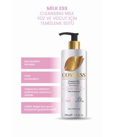 Cosmess Face and Make-up Cleansing Milk 200 ml Suitable for All Skin Types