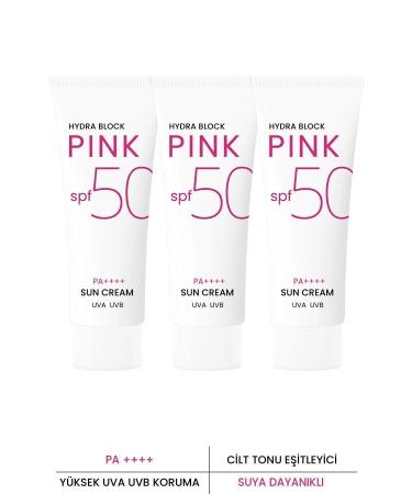 HYDRA BLOCK Procs n Pink Spf50+ Brightening + Alpha Arbutin Anti-Stain Triple Sun Cream 50ml X3
