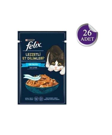 FELIX Felix Pouch Tasty Shreds Tuna Delicious Meat Slices Wet Cat Food 80 Gr X 26 Pieces