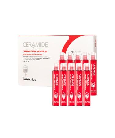 Farmstay Ceramide Damage - Ceramide and Keratin Ampoule Hair Care Serum Set 13 ml * 10 pcs - Buy Online on GoSupps.com