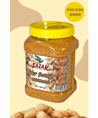 Sazak Olive Olive Oil Peanut Butter Sugar Free 0 Natural Additive Free Peanut Pieces Net 1 Kg