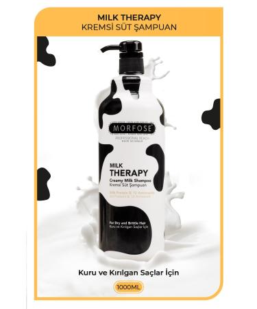 Morfose Milk Therapy Shampoo 1000 ml - Milk Protein Repairing Nourishing Effect