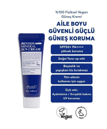 Benton Skin Fit Mineral Sun Cream Spf50 Pa 12ml 0 Physical Vegan Sunscreen