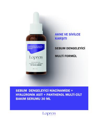 Lopren Sebum Balancing Niacinamide Hyaluronic Acid Panthenol Multi Skin Care Serum 30 ml
