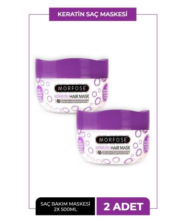Morfose Hair Mask with Keratin for Damaged Hair 500 ml 2-pack