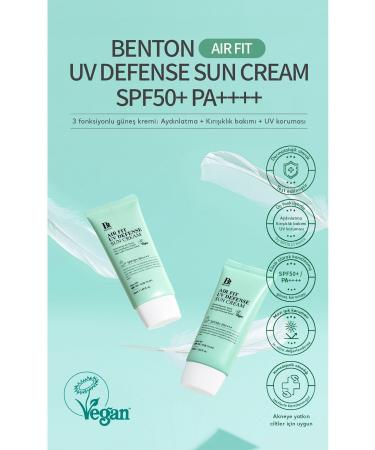 Benton Air Fit UV Defense Sun Cream SPF50+ PA++++ 12ml - Vegan Cica Sun Cream - Buy Online on GoSupps.com