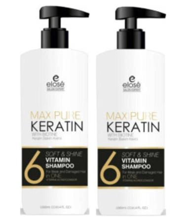 Elose Keratin Essence Hair Care Shampoo 1000 Ml (2 Pieces)