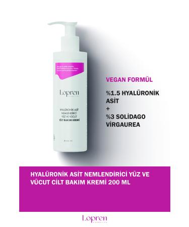 Lopren Hyaluronic Acid Moisturizing Face and Body Skin Care Cream 200 ML