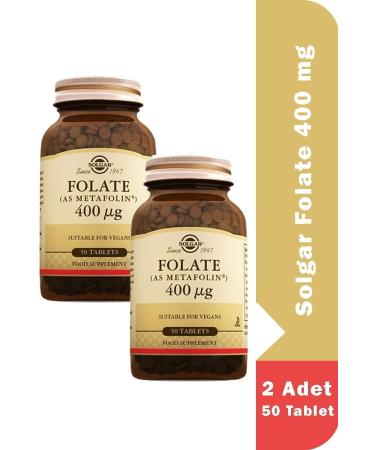 Solgar Folate 400 Mg 50 Tablets 2 Pieces - Buy Online on GoSupps.com