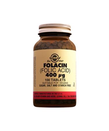 Solgar Folacin Folic Acid 400 mg 100 Tablets - Buy Online on GoSupps.com