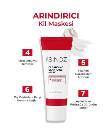 Sinoz Anti-Acne and Anti-Blackhead Purifying Face Care Clay Mask 50 ml For All Skin Types - Buy Online on GoSupps.com