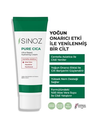 Sinoz Pure Cica Intensive Repairing Soothing Moisturizing Care Cream 50 ml For Irritated and Damaged Skin