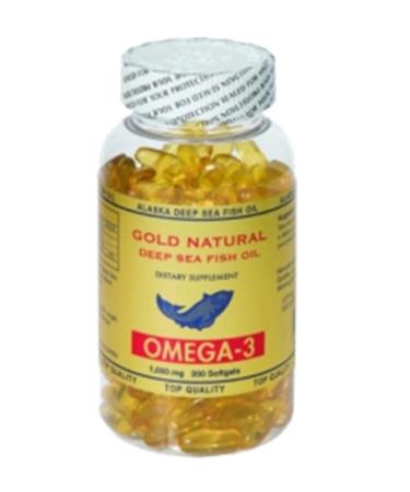 Gold Natural Omega 3 Fish Oil 200 Softgels USA