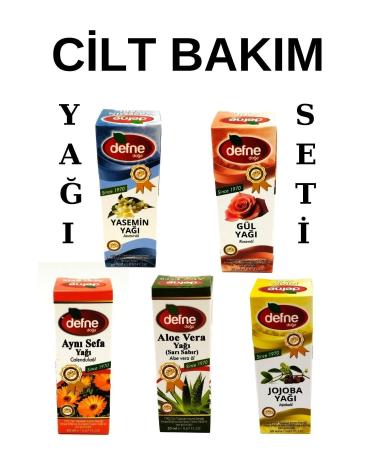 Defne Nature Skin Care Oil Set (Jasmine-Calm of the Valley-Jojoba-Rose-Aloe Vera)