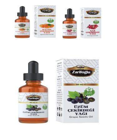 Zarifo lu Skin Care Set Oil Apricot Kernel Oil + Pomegranate Seed Oil + Grape Seed Oil 3l Set