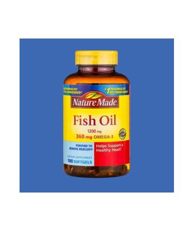 Nature Made Fish Oil 1200mg 360mg Omega3 100 Tablets