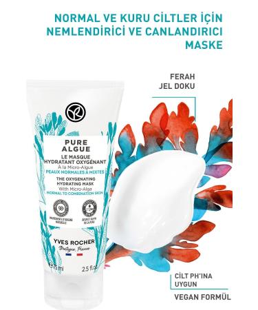 Yves Rocher Pure Algue Prebiotic Moisture Mask for Normal and Dry Skin - 75 ml - Buy Online on GoSupps.com
