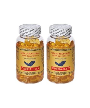 Gold Natural Omega 3.6.9 1000 Mg 2 Boxes Total 400 Softgel Fish Oil USA