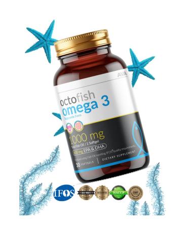 OCTOFISH Omega-3 Fish Oil Dha Epa Odorless 30 Capsules Brain Eye Swiss Raw Material