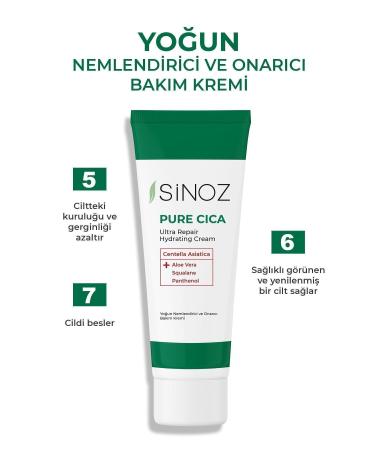 Sinoz Pure Cica Intensive Repairing Soothing Moisturizing Care Cream 50 ml For Irritated and Damaged Skin - Buy Online on GoSupps.com
