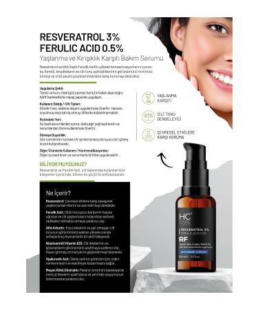 HC Care Resveratrol 3% Ferulic Acid 0.5% Serum - 30 Ml. - Buy Online on GoSupps.com