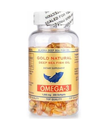Gold Natural Omega 3 Fish Oil 1000 Mg 200 Softgel USA