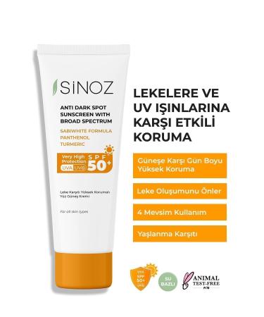 Sinoz Spf 50 Anti-Spot High Protection Face Sun Cream 50 ml For Normal and Dry Skin