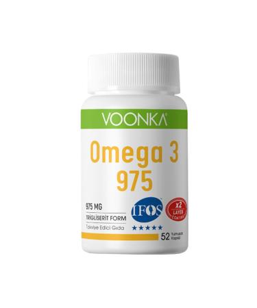 Voonka Omega-3 975 mg Omega 3 Fatty Acids Containing Supplementary Food 52 Capsules