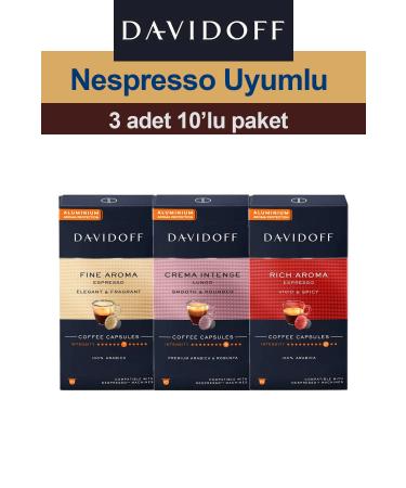 Davidoff Nespresso Compatible Capsule Coffee Set | Fine - Rich - Intense