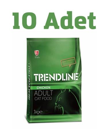 Trendline Adult Chicken Cat Dry Food 1 Kg X 10 Pieces