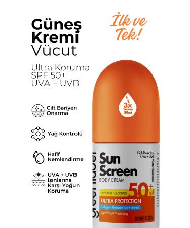 Green Label Body Sunscreen 50 Spf Protection Sun Screen 100 ml with Collagen Hyaluronic Acid and Vitamin E - Buy Online on GoSupps.com